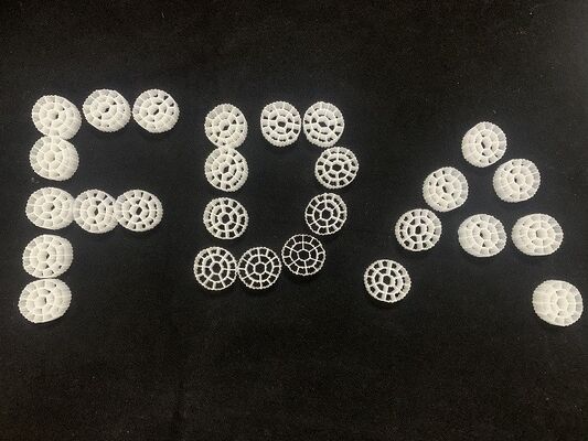 White 25X4mm Biological Moving Bed Filter Anaerobic