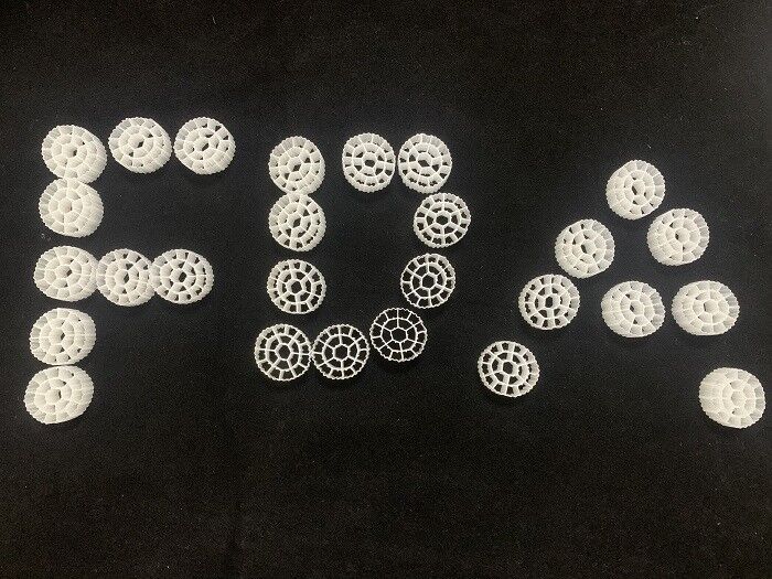 White 25X4mm Biological Moving Bed Filter Anaerobic